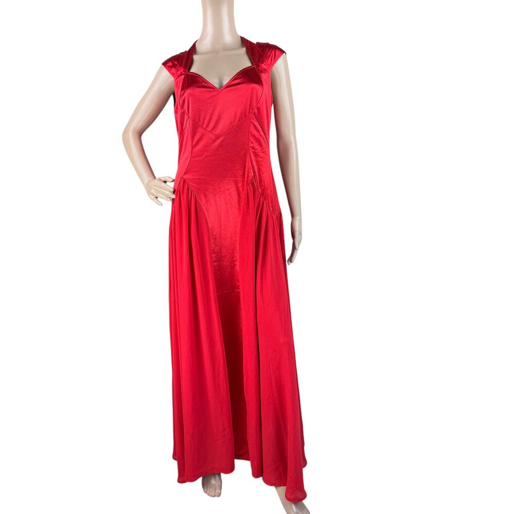 NWT VFSHOW Red Queen Anne Halter A-Line Formal Maxi Dress L
